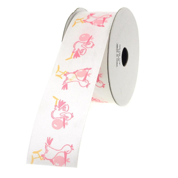 Flying Stork White Polyester Ribbon, 1-1/2-inch, 10-Yard, Light Pink