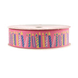 Happy Birthday Candles Grosgrain Ribbon, 7/8-inch, 4-yard