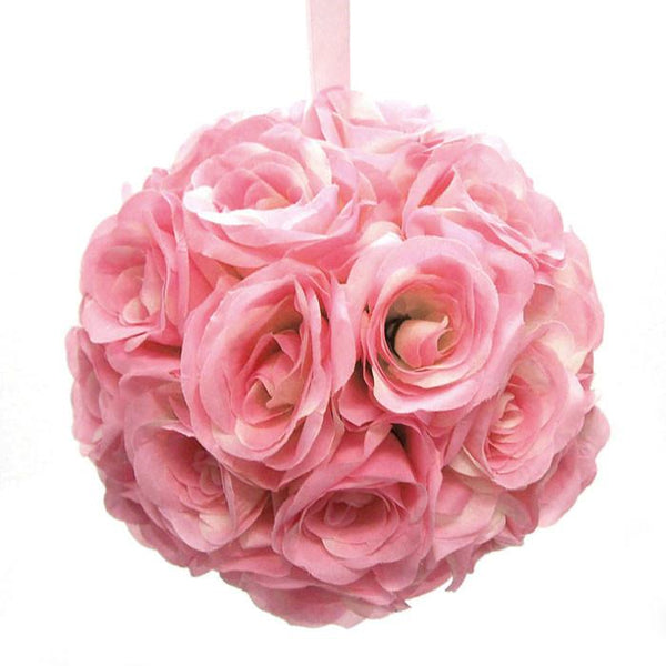 Silk Flower Kissing Balls Wedding Centerpiece, 10-inch, Light Pink