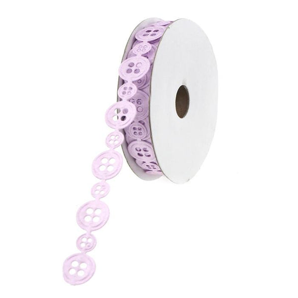 Polyester Button Garland Ribbon, 1/2-Inch, 10 Yards, Lavender