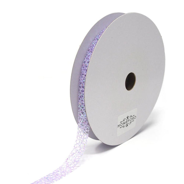 Glitter Web Mesh Ribbon, 5/8-Inch, 25 Yards, Lavender