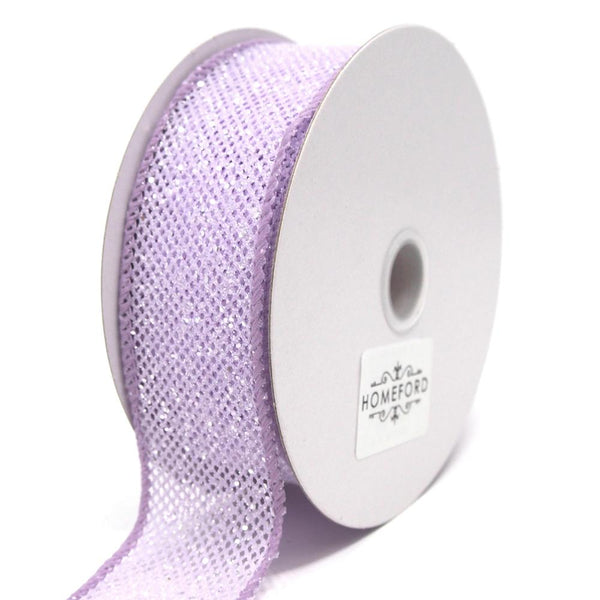 Frosted Net Wired Ribbon, Lavender, 1-1/2-Inch, 10 Yards