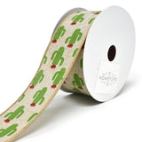 Deco Cactus Wired Linen Ribbon, 1-1/2-Inch, 10-Yard