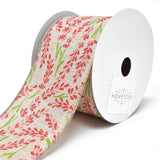 Blooming Hyacinth Wired Linen Ribbon, 2-1/2-Inch, 10-Yard