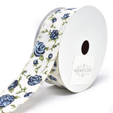 Blooming Rose Wired Canvas Ribbon, 1-1/2-Inch, 10-Yard