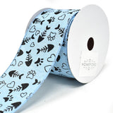 Kitty Paws and Fish Bones Wired Linen Ribbon, 2-1/2-Inch, 10-Yard