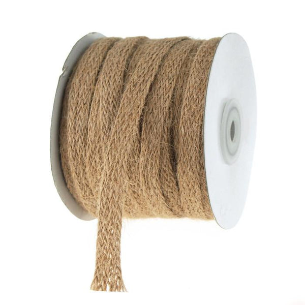 Braided Burlap Jute Ribbon, 3/8-Inch, 25 Yards, Natural