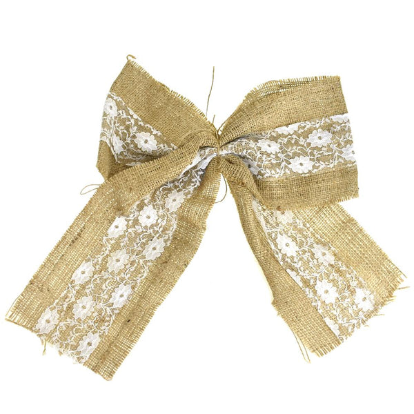 Burlap Jute Bow Christmas Ribbon, Natural, 5-Inch