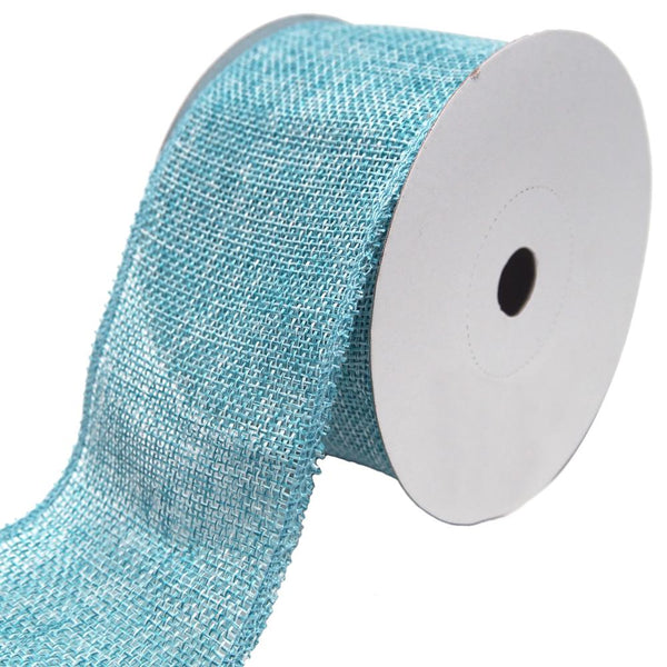 Loose Weave Faux Jute Ribbon, Light Blue, 2-1/2-Inch, 10-Yards