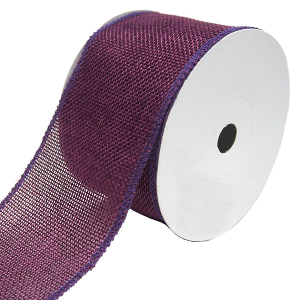 Loose Weave Faux Jute Ribbon, Eggplant, 2-1/2-Inch, 10-Yards