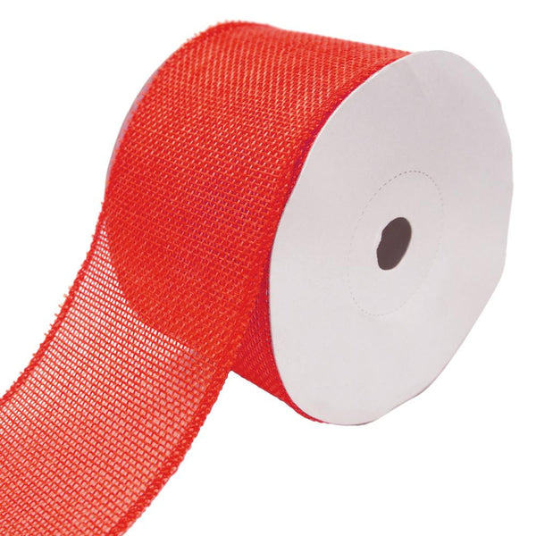 Loose Weave Faux Jute Ribbon, Red, 2-1/2-Inch, 10-Yards