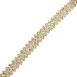 Five Row Zigzag Crystal Rhinestone Jewel Trim, Gold, 5/8-Inch, 3-Yard