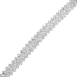 Five Row Zigzag Crystal Rhinestone Jewel Trim, Silver, 5/8-Inch, 3-Yard