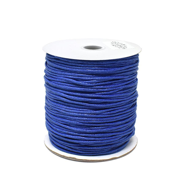 Waxed Cotton Cord, Blue, 1/16-Inch, 100-Yard