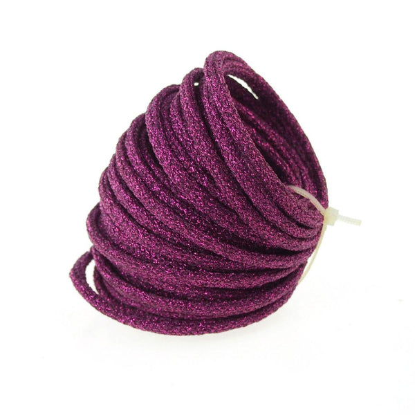 Wired Jute Cord Rope Packaging, 8mm, 9 Yards, Metallic Purple