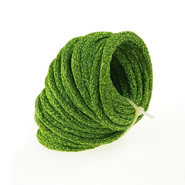 Wired Jute Cord Rope Packaging, 8mm, 9 Yards, Metallic Green