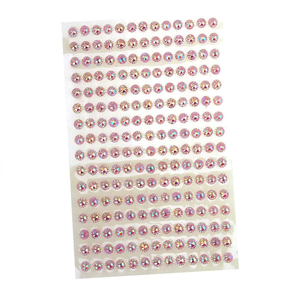 Self-Adhesive Flower Rhinestone Stickers, 3mm, 12-count, Lavender