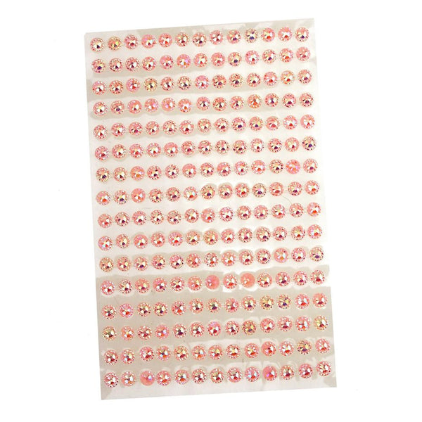 Self-Adhesive Flower Rhinestone Stickers, 3mm, 12-count, Pink