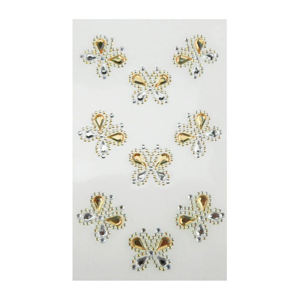 Self Adhesive Butterfly Rhinestone Stickers, 9-count, Amber