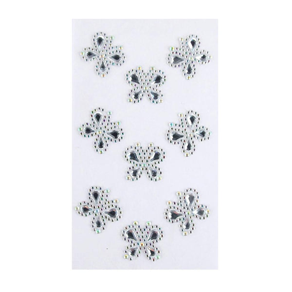 Self Adhesive Butterfly Rhinestone Stickers, 9-count, Iridescent Clear