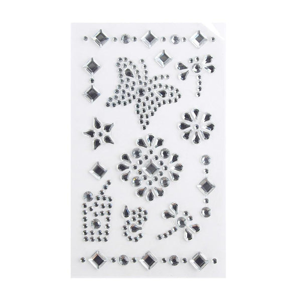 Self-Adhesive Rhinestone Stickers, Butterfly, 14-count, Clear