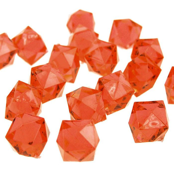 Acrylic Ice Rocks Twelve Point Star, 3/4-Inch, 150-Piece, Red