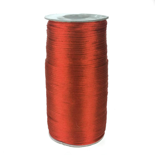 Satin Rattail Cord Chinese Knot, 1/16-Inch, 200 Yards, Red