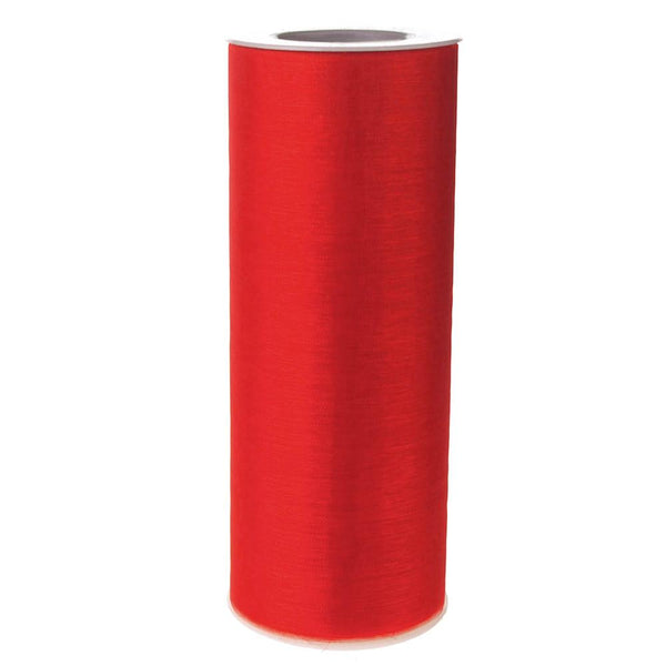 Organza Spool Roll, 6-Inch, 25 Yards, Red