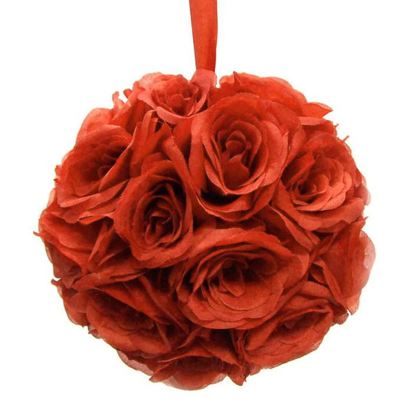 Silk Flower Kissing Balls Wedding Centerpiece, 10-inch, Red