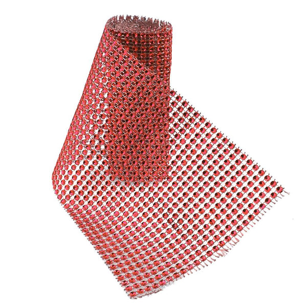 Rhinestone Mesh Wrap Roll, 4-3/4-Inch, 1-Yard, Red