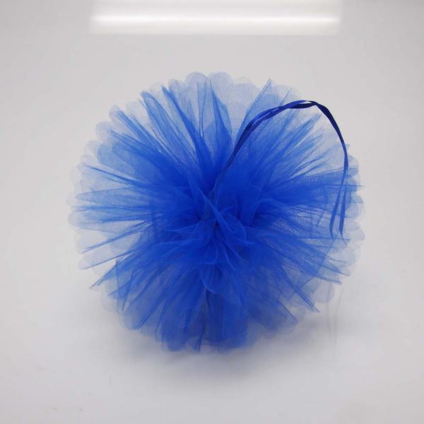 Tulle Pom Poms Ball Centerpiece, 4-Piece, 12-Inch, Royal Blue