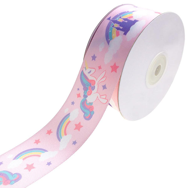 Dreamy Unicorn Satin Ribbon, Pink, 1-1/2-Inch, 10-Yard