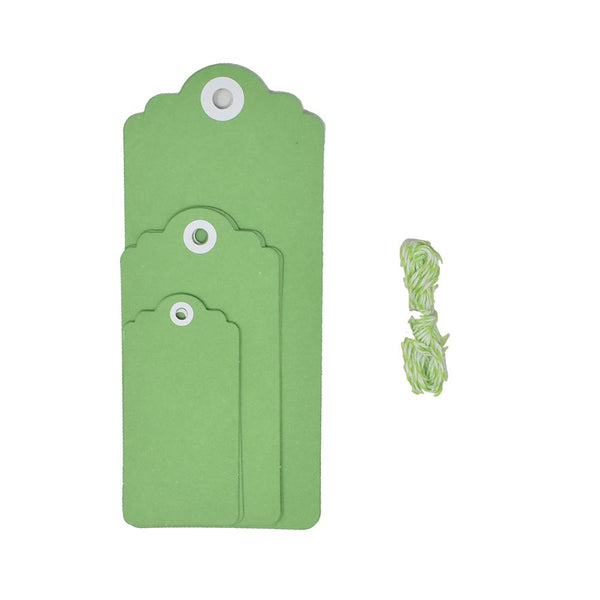 Cardstock Tag Medley Set, 12-Piece, Apple Green