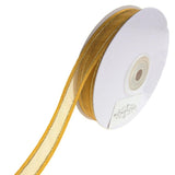 Gold-Lined Satin Edge Organza Ribbon, 5/8-Inch, 25-Yard