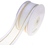 Gold-Lined Satin Edge Organza Ribbon, 1-1/2-Inch, 25-Yard