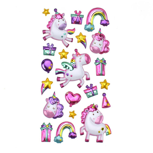 Metallic Balloon Blast Baby Unicorn Paper Craft Stickers, 21-Piece