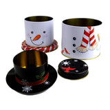 3-Tier Snowman Christmas Tin Box, 10-1/2-Inch