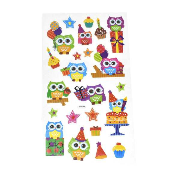 Owl Celebration 3D Puffy Stickers, 23-Piece