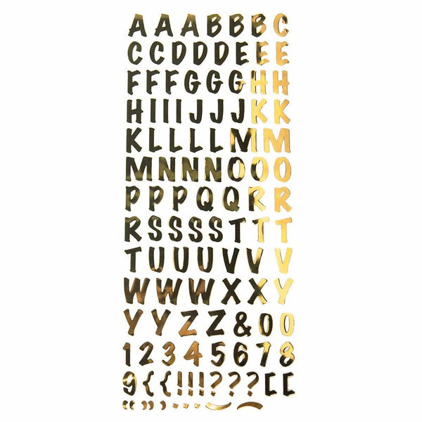 Alphabet Letters Caps Fancy Foil Stickers, Gold, 3/4-Inch, 107-Count