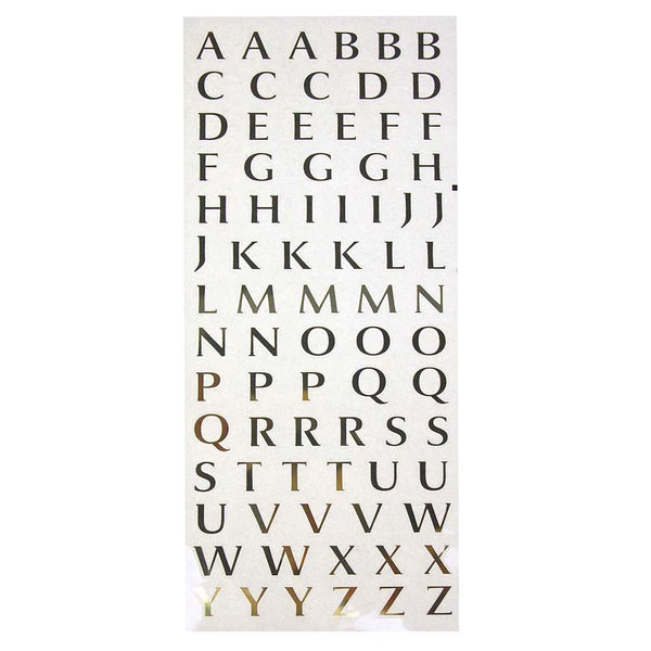 Alphabet Letters Foil Stickers, Gold, 1/2-Inch, 78-Count