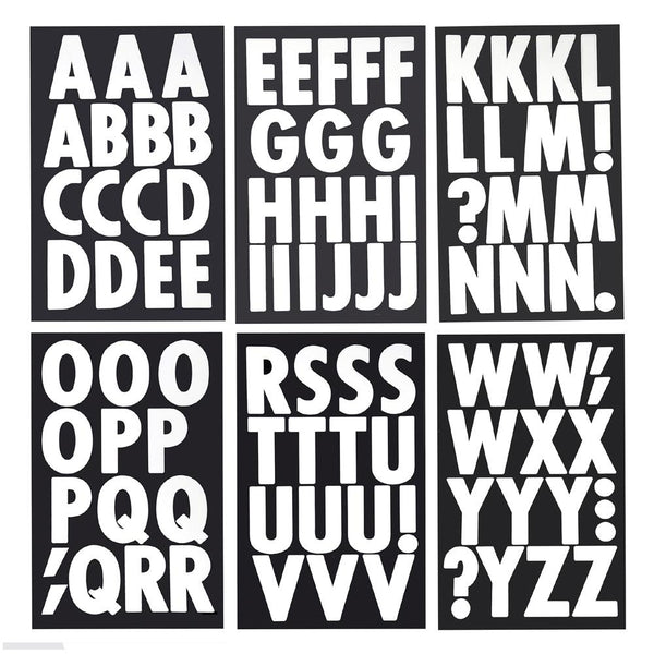 Big Font Alphabet Letter Stickers, Caps, 3-Inch, 82-Count, White