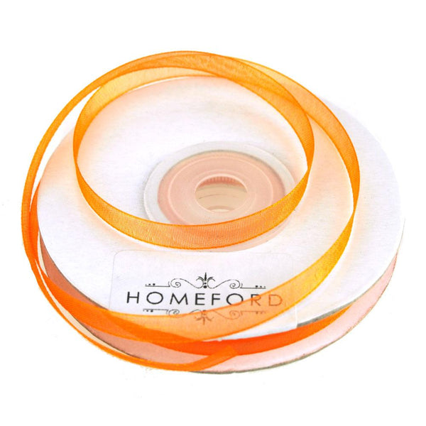 Sheer Organza Ribbon, 1/4-inch, 25-yard, Orange