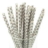 Race Car Checkered Paper Straws, 7-3/4-Inch, 25-Piece