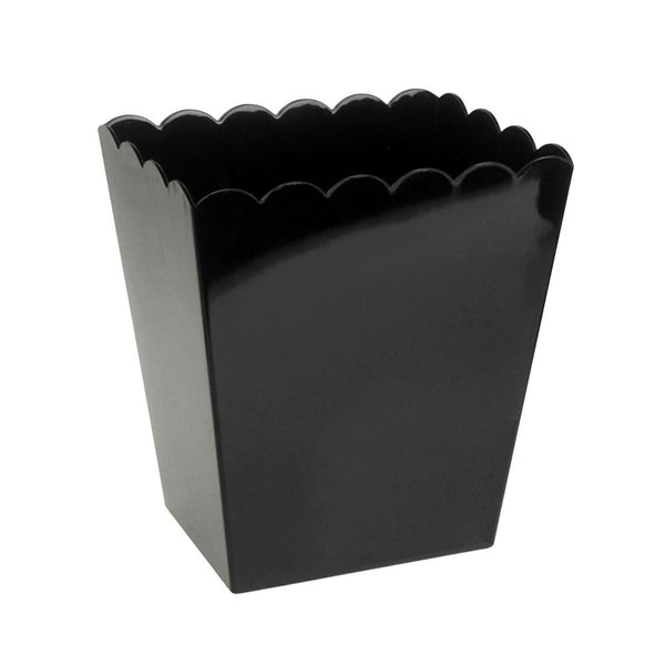 Plastic Large Scalloped Container, 6-Inch, Black