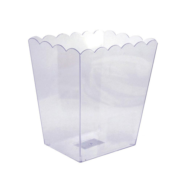 Plastic Large Scalloped Container, 6-Inch, Clear