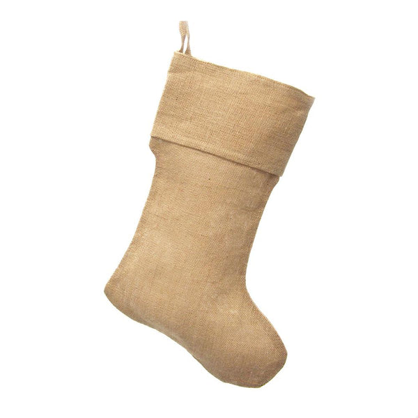 Natural Burlap Plain Christmas Stockings, 17-Inch, 6-Count