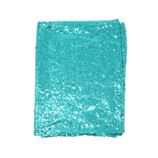 Mesh Sequin Table Runner, 12-Inch x 72-Inch, Robin's Egg Blue