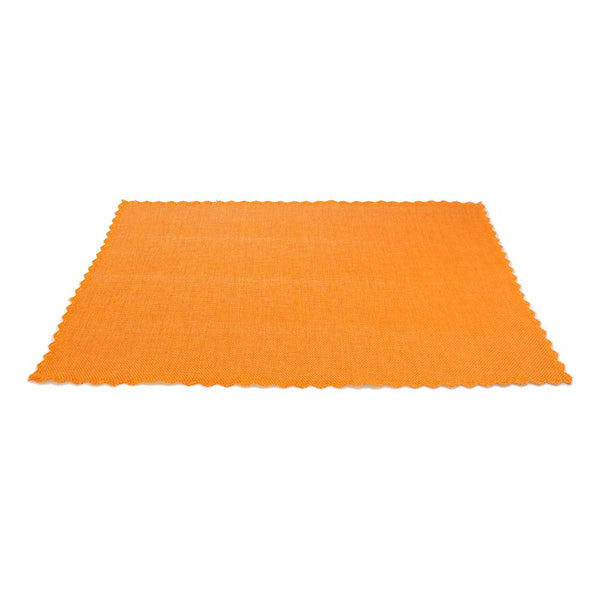 Faux Jute Placemat with Picot Lace Edge, Orange, 19-Inch, 10-Count