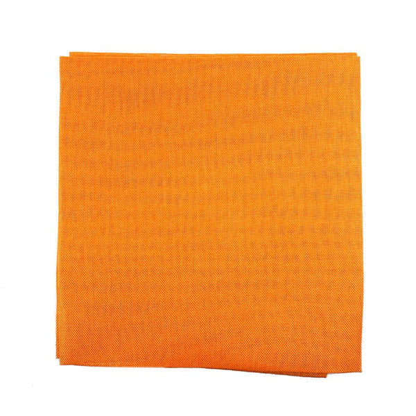 Faux Jute Square Table Topper with Picot Lace Edge, Orange, 56-Inch