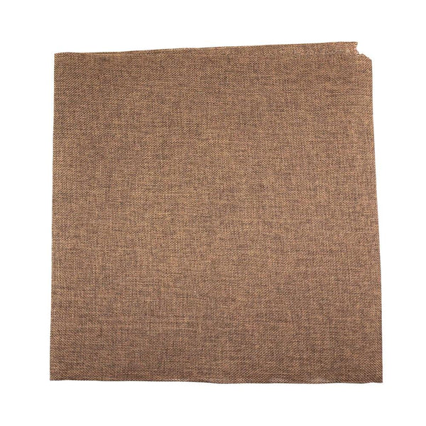 Faux Jute Square Table Topper with Picot Lace Edge, Brown, 56-Inch